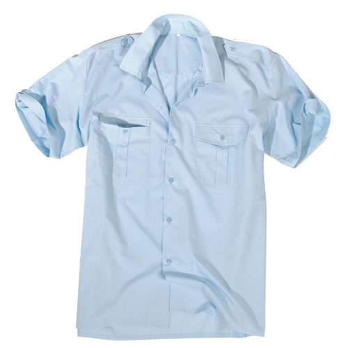 Košile SERVIS krátký rukáv na knoflíky SVĚTLE MODRÁ Velikost: XL