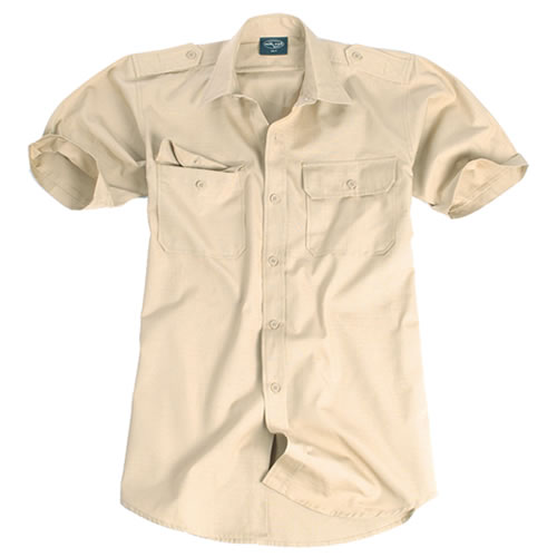 Košile TROPICAL krátký rukáv na knoflíky KHAKI Velikost: XL