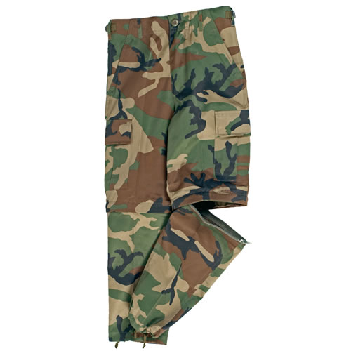 Kalhoty dětské US BDU ZIP-OFF WOODLAND Velikost: XL