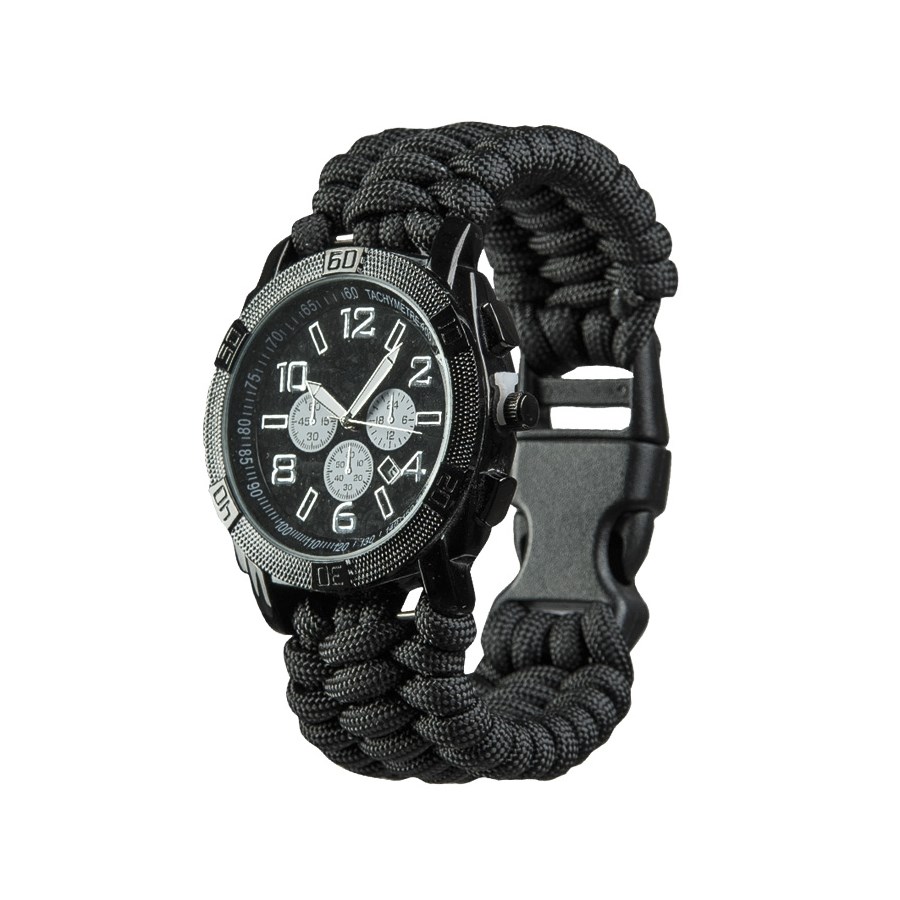 Hodinky PARACORD ČERNÉ Velikost: L-23cm