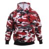 Mikina s kapucí RED CAMO (velikost 3XL)