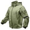 Bunda TACTICAL s kapucí softshell ZELENÁ (velikost 3XL)