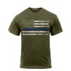 Triko THIN BLUE LINE US vlajka ZELENÉ (velikost 3XL)