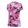 Triko dámské V-výstřih prodloužené PINK CAMO (velikost L)