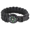 Náramek SURVIVAL PARACORD s kompasem ČERNÝ (velikost 7)