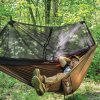 Síť hamaka JUNGLE HAMMOCK s moskytiérou HNĚDÁ