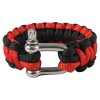 Náramek SURVIVAL PARACORD D-SHACKLE ČERVENO-ČERNÝ