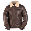 Bunda kožená US NAVY A4 SHEEPSKIN HNĚDÁ (velikost 3XL)