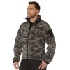 Bunda TACTICAL s kapucí softshell BLACK CAMO (velikost 3XL)