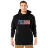 Mikina FREEDOM US vlajka s kapucí ČERNÁ (velikost 3XL)