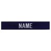 Nášivka jmenovka 3x "NAME" stríbrná niť MODRÁ
