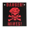 Cedule plastová DANGER! MINES! ČERNO/ČERVENÁ