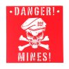 Cedule plastová DANGER! MINES! ČERVENO/BÍLÁ