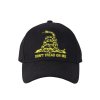 Čepice baseball DON'T TREAD ON ME ČERNÁ
