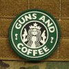 Nášivka GUNS AND COFFEE plast ZELENÁ
