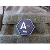 Nášivka hexagon krev A NEG plast ČERNÁ SWAT