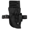 Pouzdro stehenní Tactical na pistol a zásobníky pravé ČERNÉ