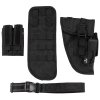 Pouzdro stehenní Tactical na pistol a zásobníky pravé ČERNÉ