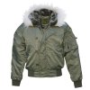 Bunda pilotní aljaška N-2B s kapucí ZELENÁ
