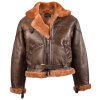 Bunda kožená UK BOMBER RAF s límcem HNĚDÁ (velikost 3XL)