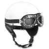 Helma motocyklová RETRO včetně brýlí BÍLÁ (velikost L)