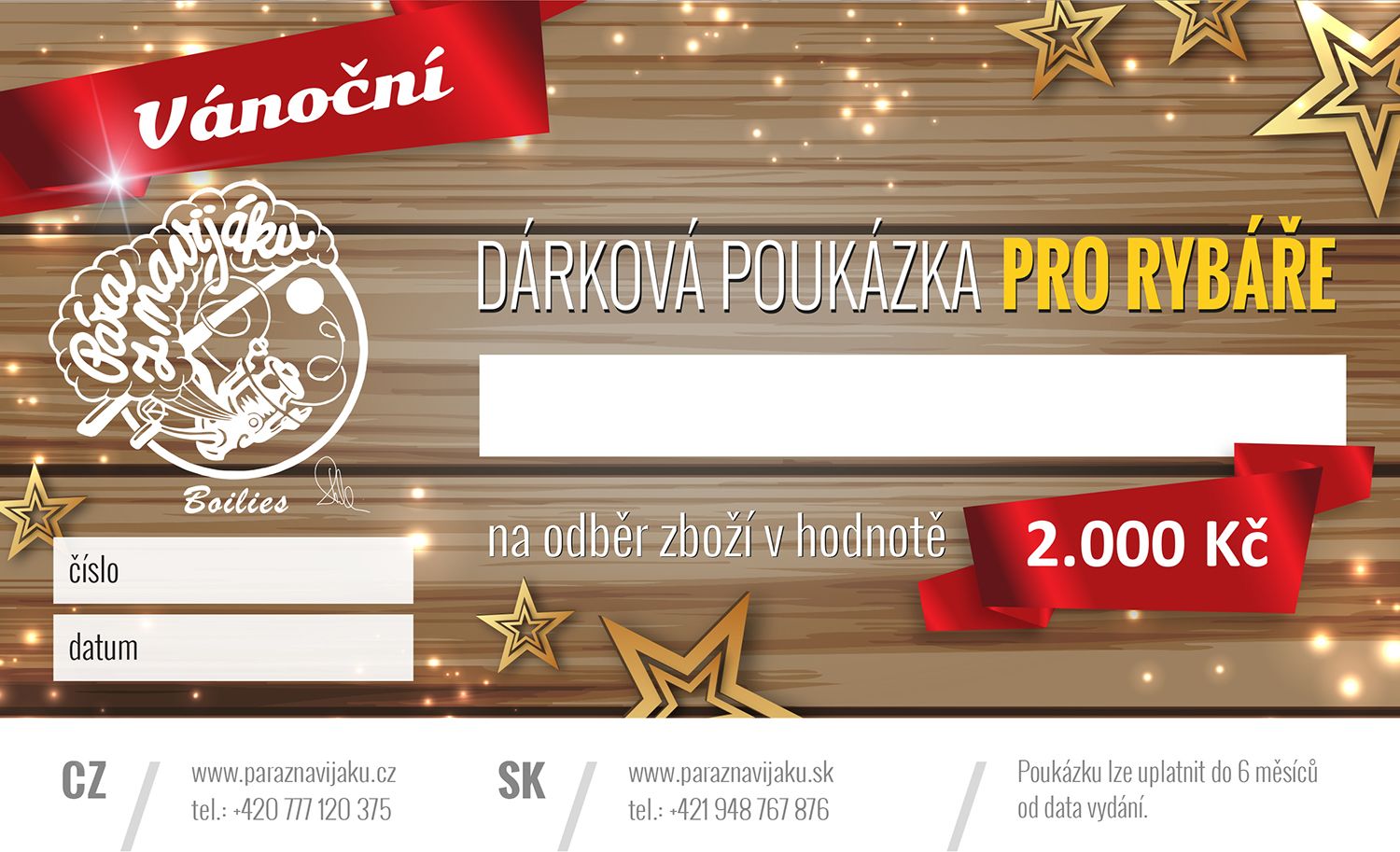 VÁNOČNÍ DÁRKOVÉ POUKAZY V KČ A EUR