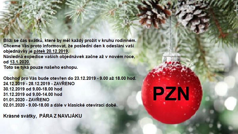 OTEVÍRACÍ DOBA - KONEC ROKU 2019