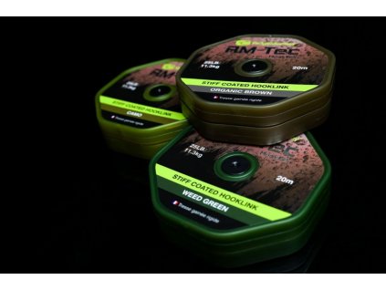 RidgeMonkey Šnůra RM-Tec Stiff Coated Hooklink 25lb 20m Hnědá