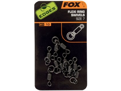 Fox obratlík s kroužkem edges flexi ring swivels 10 ks vel. 7