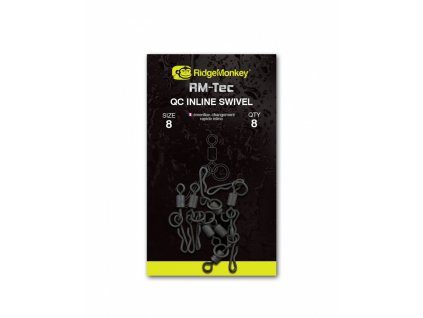 RidgeMonkey Obratlík RM-Tec Quick Change Inline Swivel Velikost 8 8ks