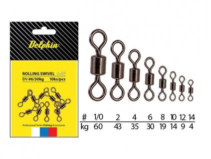 Delphin Rolling Swivel A-01 10ks BN/10