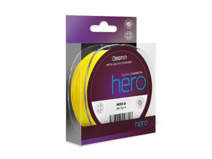 Delphin Hero 8 šňůra fluo žlutá 117m 0,14mm