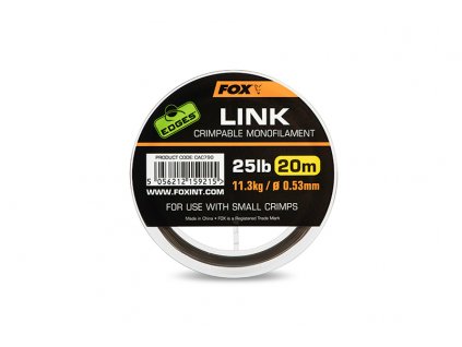 Fox Návazcový Vlasec Edges Link Trans Khaki Mono 20 m, 0,53mm, nostnost 25lb
