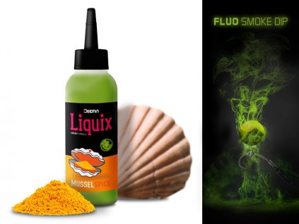 Delphin Fluo dip D SNAX LiquiX Mušle-Koření 100ml