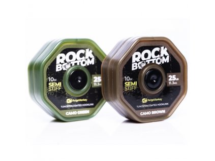 RidgeMonkey Šňůrka RM-Tec Rock Bottom Tungsten Coated Soft 25lb 10m Camo Green