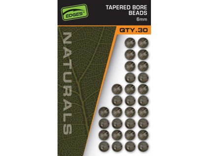 Fox Nárazové Kuličky Edges Naturals Tapered Bore Beads 30ks 6mm