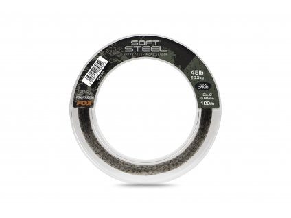 Fox Návazcový vlasec Soft Steel Fleck Camo Leader 80m 60lb 27,3kg