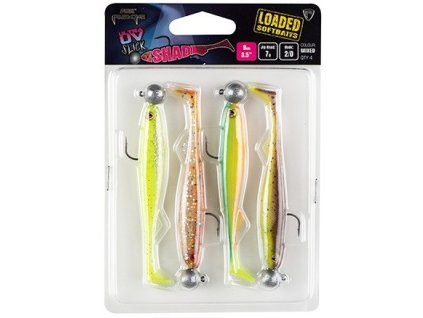 Fox Rage Gumová Nástraha Slick Shad 4 Mixed UV Color Pack Loaded 9cm
