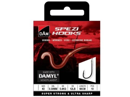 Dam Návazec Spezi Worms vel.10 60 cm 10 ks 0,18 mm 2 kg