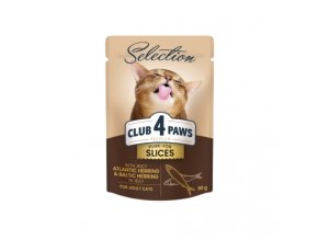 club 4 paws premium plus selection hrana umeda pentru pisici bucati de hering baltic atlantic in jeleu 12x80g 884553