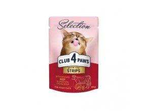 club 4 paws premium selection hrana umeda pentru pisici stripsuri de vita in supa crema de broccoli 12x85g 824699