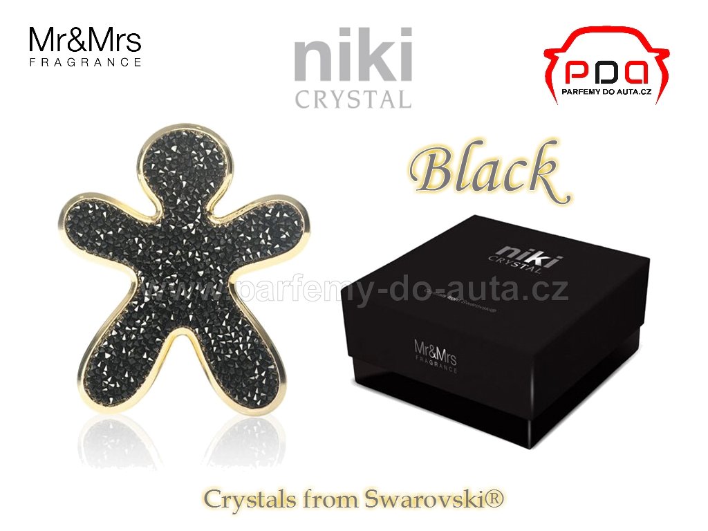 panáček NIKI Crystal Black - Gold - černý se zlatým rámečkem - Mr&Mrs Fragrance