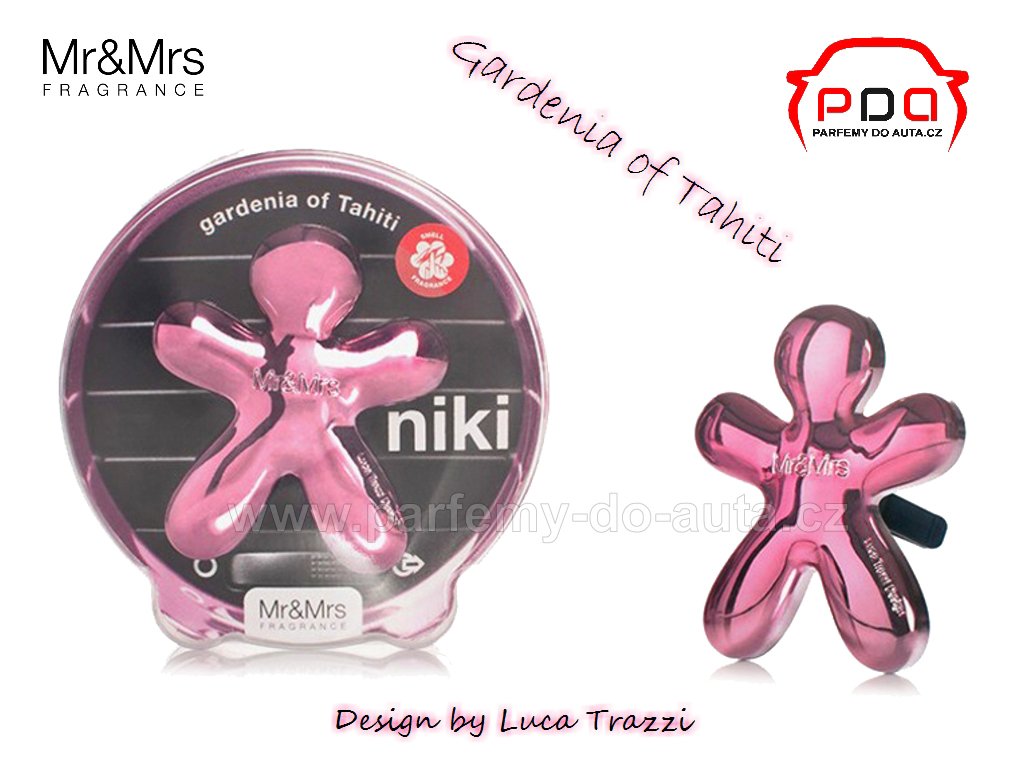 Voňavý panáček Niki Gardenia of Tahiti - květy gardénie - vůně do auta Mr Mrs Fragrance