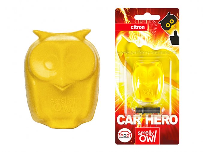 Sovička vůně do auta Smelly Owl Lemon citrón