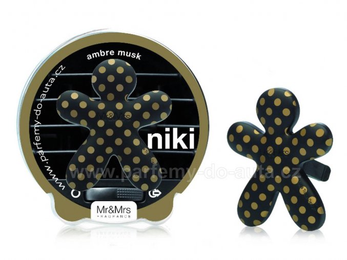 Niki černo zlatý Ambre Musk panáček do auta