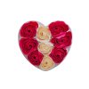 Mýdlové květy červené růže 9x3g v krabičce ve tvaru srdce balení