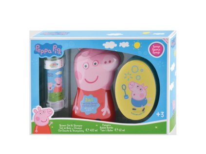 Eppe PEPPA PIG sada (sprchový gel a šampón 2v1 400ml + mycí houba + bublifuk)