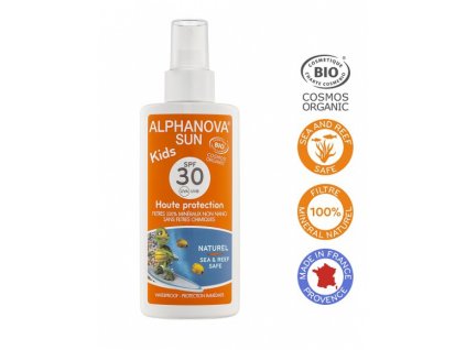 Alphanova SUN BIO Opalovací krém ve spreji pro děti SPF30 125 g