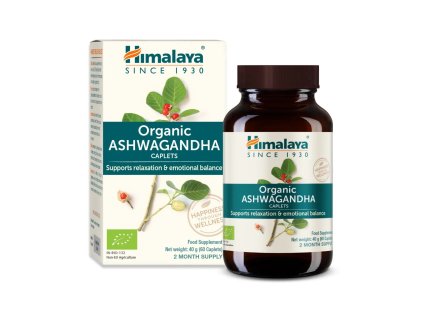 73446516 himalaya organic ashwagandha 60 kapsli pamet stres koncentrace