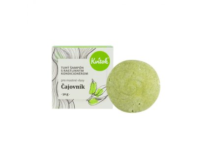 Kvitok Tuhý šampon s kondicionérem pro mastné vlasy Čajovník (varianta 25g)